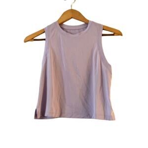 Lululemon Women's Crop Musle Tank Top Size XS Purple Lilac Crew Neck Athletic